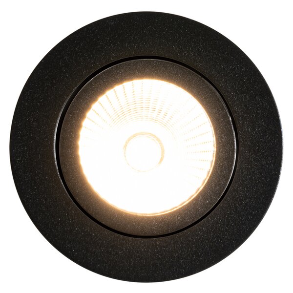 Komplet 6 vgradnih reflektorjev črne barve 6,8 cm vklj. LED 750 lm možnost zatemnitve IP65 - Gaius