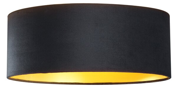 Moderna stropna svetilka črna žametna 40cm vklj. LED 3-stopenjsko zatemnjevanje - Sue
