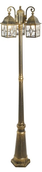 Klasična zunanja svetilka starinsko zlata s prozornim steklom 198 cm IP44 - London