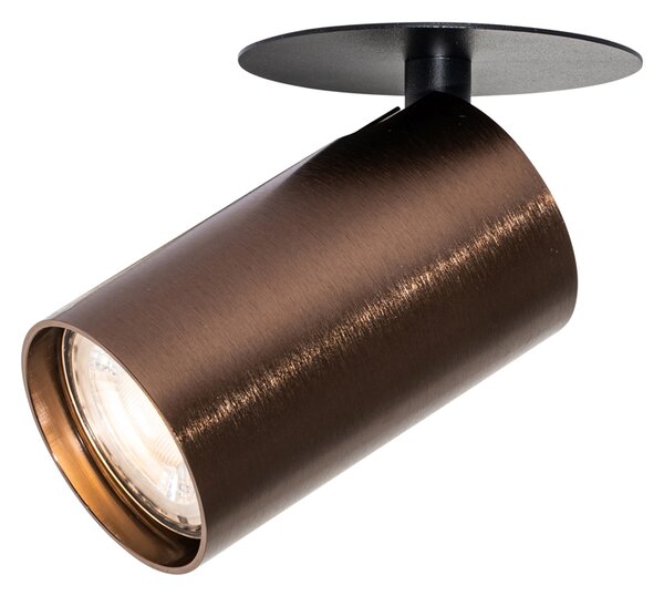 Komplet 6 modernih vgradnih reflektorjev temno bronaste barve GU10 50mm - Chels
