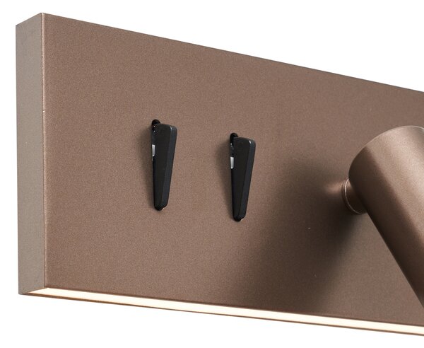 Moderna stenska svetilka temno bronasta nastavljiva z USB-C vklj. LED - Modric