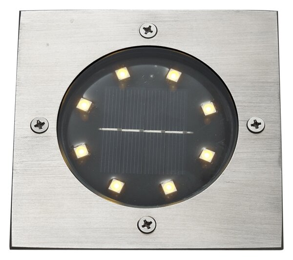 Komplet 6 talnih reflektorjev aluminijastih kvadratnih vklj. LED IP65 Solar - Terry