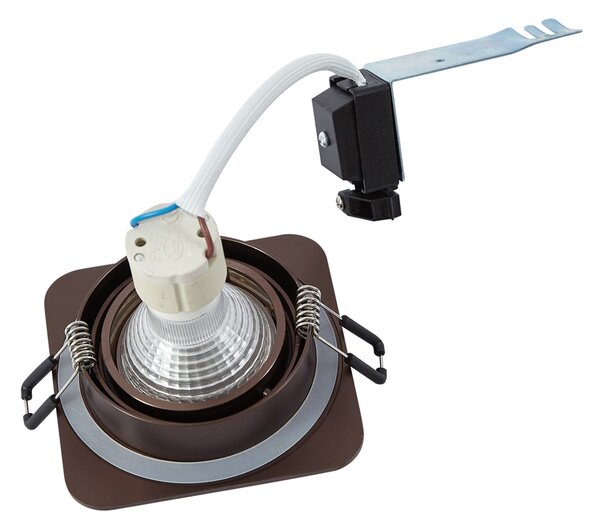 Komplet 6 okroglih vgradnih reflektorjev temno bronaste barve GU10 50mm IP44 - Alberto