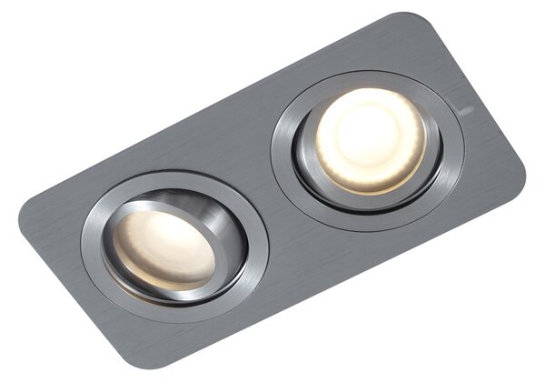 Komplet 6 okroglih vgradnih reflektorjev Gunmetal GU10 50mm nastavljiv IP44 2-luči - Alberto