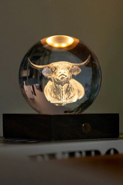 Gingko Design Brezžična dekorativna led svetilka Gingko Design Amber Crystal Light 9,5 x 8 x 8 cm
