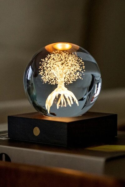 Gingko Design Brezžična dekorativna led svetilka Gingko Design Amber Crystal Light 9,5 x 8 x 8 cm