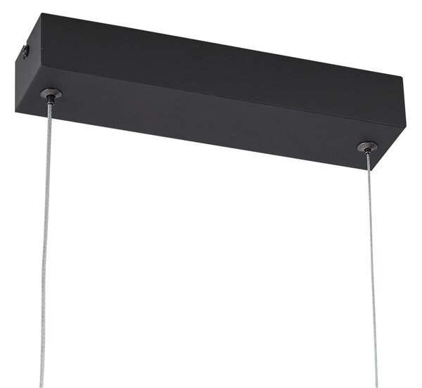 Moderna viseča svetilka črna vklj. LED s 3-stopenjskim zatemnjevanjem - Twirl