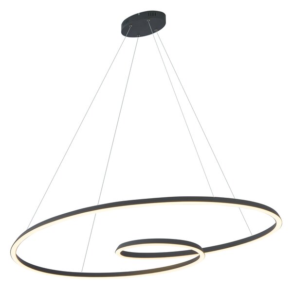 Skandinavska viseča svetilka črna 110 cm vklj. LED s 3-stopenjskim zatemnjevanjem - Circuit