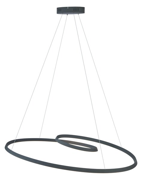 Skandinavska viseča svetilka črna 110 cm vklj. LED s 3-stopenjskim zatemnjevanjem - Circuit
