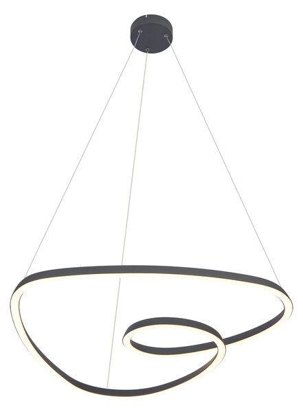 Skandinavska viseča svetilka črna 72 cm vklj. LED s 3-stopenjskim zatemnjevanjem - Circuit