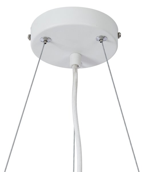 Moderna viseča svetilka z lesnim potiskom z belo barvo 6-Lights - Jeana Circle