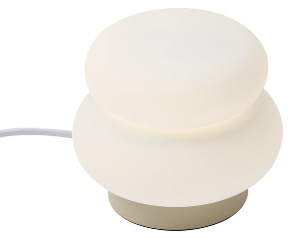 Japandi namizna svetilka bež z opalnim steklom 15cm - Kumo