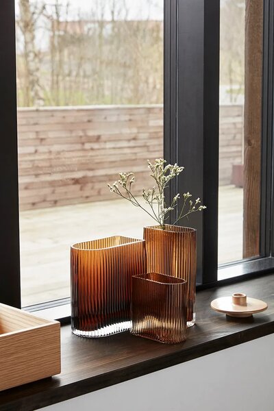 Hübsch Komplet dekorativnih vaz Hübsch Amber 13/18/20 cm 3-pack