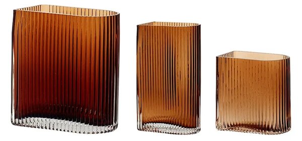 Hübsch Komplet dekorativnih vaz Hübsch Amber 13/18/20 cm 3-pack