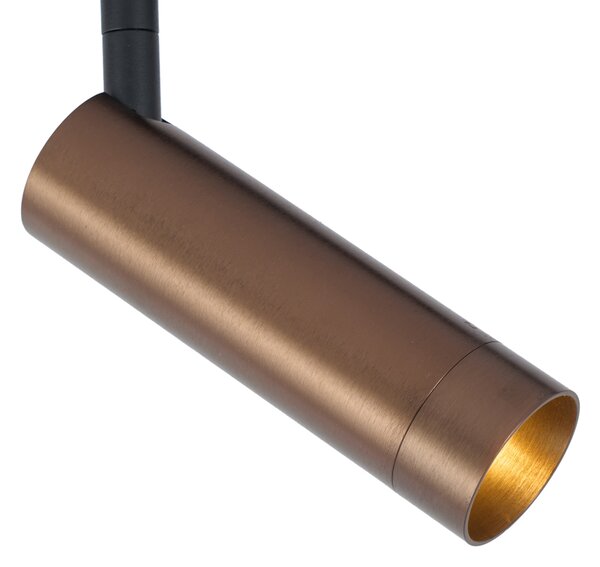 Sodobni temno bronasti reflektor za 1-fazni sistem tirnic GU10 35mm - Slimline Uzzy
