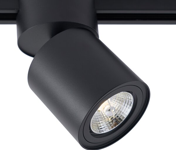 Sodobni črni reflektor za 1-fazni sistem tirnic GU10 70mm - Iconic Roto