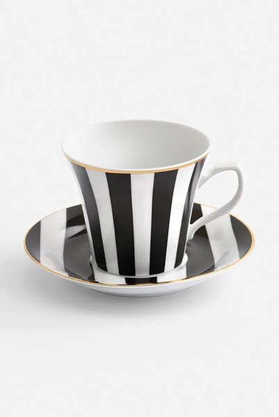 La Mania Skodelica s podstavkom La Mania Stripes 200 ml