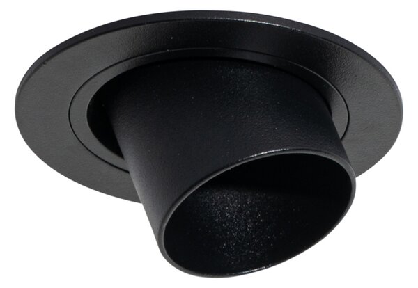 Moderni vgradni reflektor črn GU10 35 mm okrogel nagibni - Installa