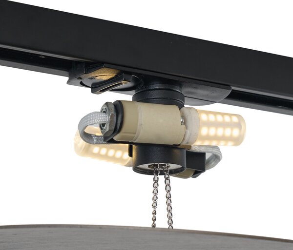 Moderna stropna svetilka v barvi kovine za sistem tirnic 1-fazna 2-luči - Iconic Pulley