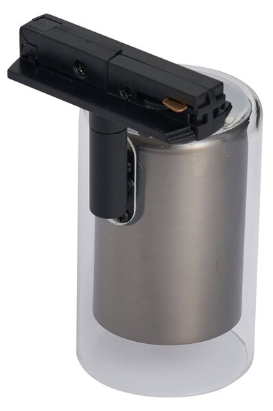 Sodobni reflektor Gunmetal s prozornim steklom za enofazni sistem tirnic - Iconic Lloyd
