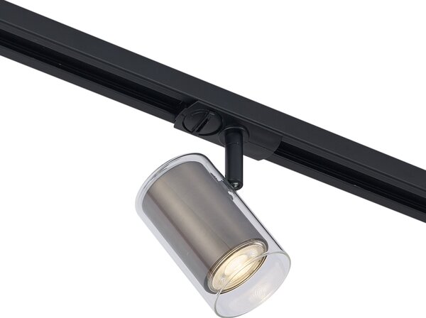 Sodobni reflektor Gunmetal s prozornim steklom za enofazni sistem tirnic - Iconic Lloyd