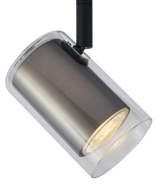 Sodobni reflektor Gunmetal s prozornim steklom za enofazni sistem tirnic - Iconic Lloyd
