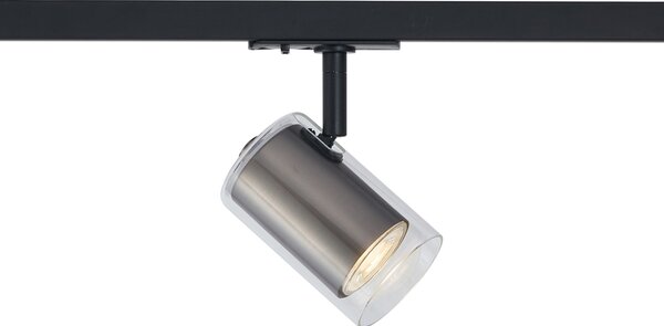 Sodobni reflektor Gunmetal s prozornim steklom za enofazni sistem tirnic - Iconic Lloyd