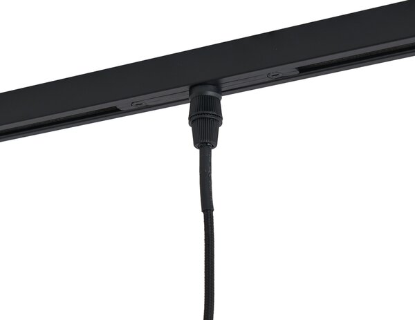 Sodobni reflektor črn z dimnim steklom za sistem tirnic 1-fazni - Slimline Loyce