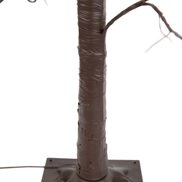 Božična stoječa svetilka rjavo drevo 120 cm vklj. LED s časovnikom IP44 - Ki