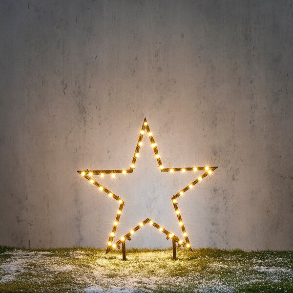 Božični reflektor z zvezdo božični črn 60 cm vklj. LED IP44 - Kas