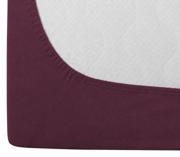 Jersey rjuha z likro temno vinsko rdeča 90 x 200 cm