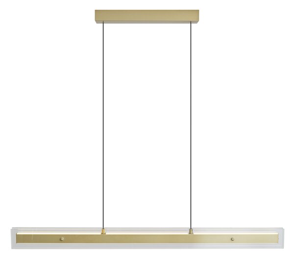 Moderna viseča svetilka medenina s prozornim steklom, vklj. LED Easylift - Catch