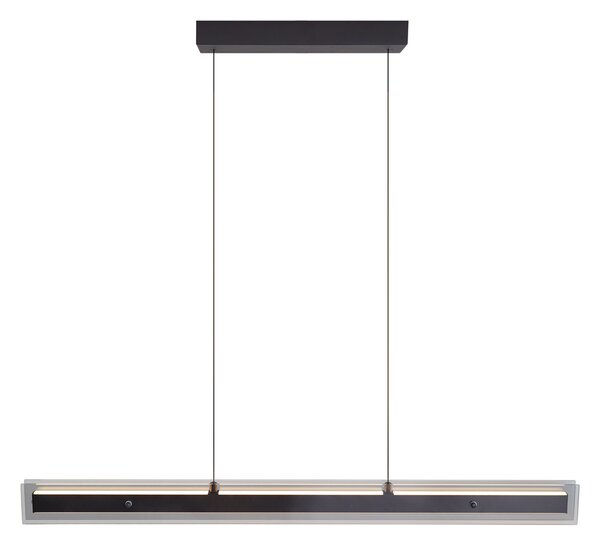 Moderna viseča svetilka črna z dimnim steklom vklj. LED Easylift - Catch