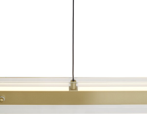 Moderna viseča svetilka medenina s prozornim steklom, vklj. LED Easylift - Catch