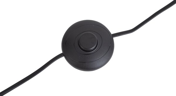 Medeninasta stoječa svetilka z ovalnim senčilom z motivom listov in zlato notranjostjo 50 cm - Thijmen