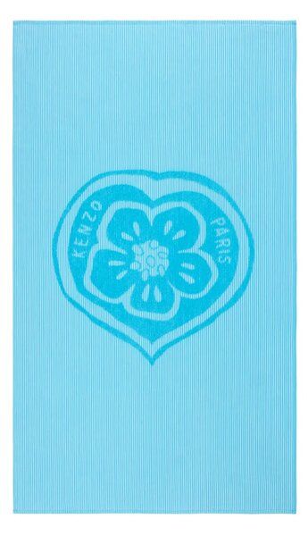 Kenzo Bombažna brisača za plažo Kenzo KHEART Turquoise 90 x 160 cm