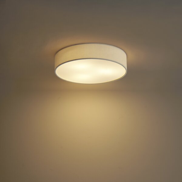 Moderna stropna svetilka bela z žametnim senčilom 46cm 3-luči - Luz