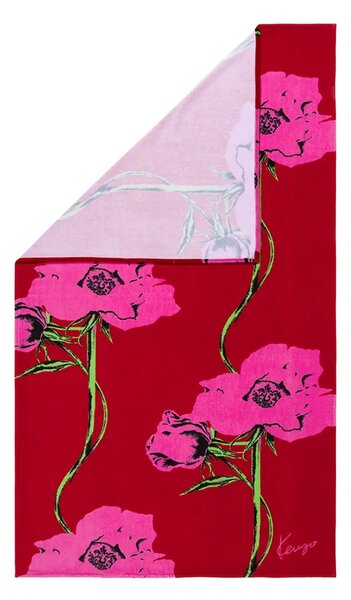 Kenzo Bombažna brisača za plažo Kenzo KPOP Rouge 100 x 170 cm