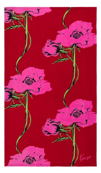 Kenzo Bombažna brisača za plažo Kenzo KPOP Rouge 100 x 170 cm