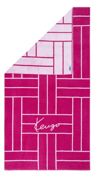 Kenzo Bombažna brisača za plažo Kenzo KTATAMI Fuchsia 90 x 170 cm