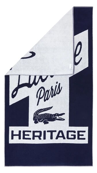Lacoste Bombažna brisača za plažo Lacoste LRETRO Marine 90 x 160 cm