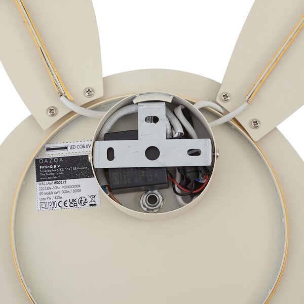 Otroška stenska svetilka bež z detajli, vklj. LED s 3-stopenjskim zatemnjevanjem - Benny the Bunny