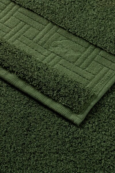 Kenzo Srednje velika bombažna brisača Kenzo KWEAVE Kaki 70 x 140 cm
