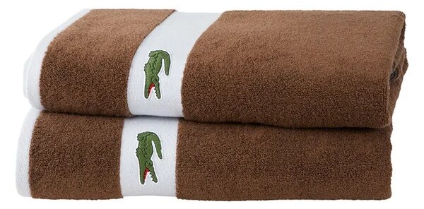Lacoste Majhna bombažna brisača Lacoste LCASUAL Pecan 55 x 100 cm