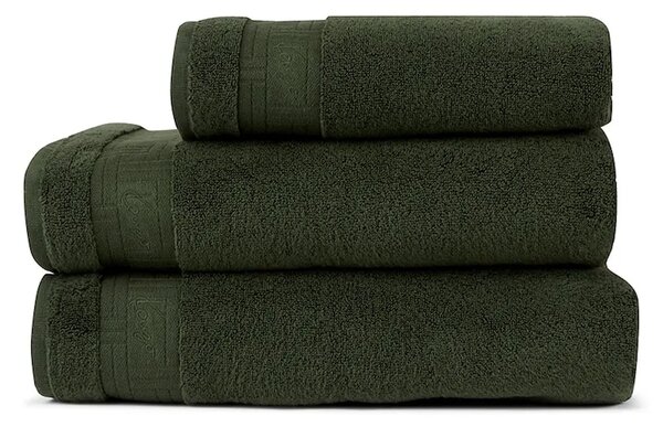 Kenzo Srednje velika bombažna brisača Kenzo KWEAVE Kaki 70 x 140 cm