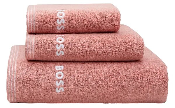 BOSS Srednje velika bombažna brisača BOSS EDGE Blush 70 x 140 cm