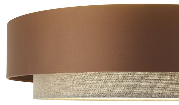 Sodobna stropna svetilka temno bronasta s taupe 50cm 3-luči - Drum Duo