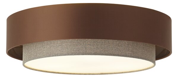 Sodobna stropna svetilka temno bronasta s taupe 50cm 3-luči - Drum Duo