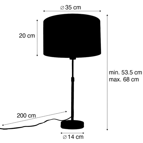Namizna svetilka bronasta z žametnim senčilom zelena 35 cm - Parte