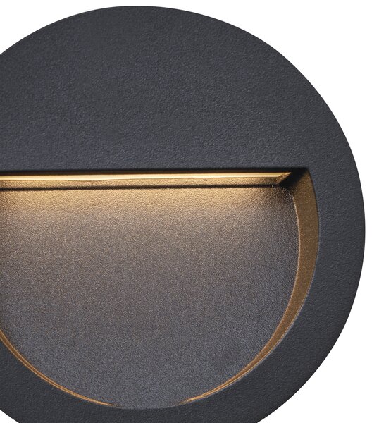 Komplet 6 modernih vgradnih stenskih svetilk črne barve z LED IP65 - Gem